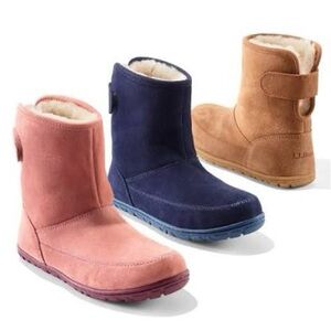 LL Bean Wicked Cozy shearling lined suede boots in Navy size 9 toddler